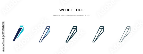 wedge tool icon in different style vector illustration. two colored and black wedge tool vector icons designed in filled, outline, line and stroke style can be used for web, mobile, ui