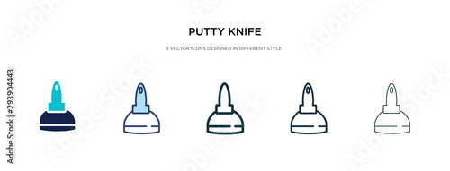putty knife icon in different style vector illustration. two colored and black putty knife vector icons designed in filled, outline, line and stroke style can be used for web, mobile, ui