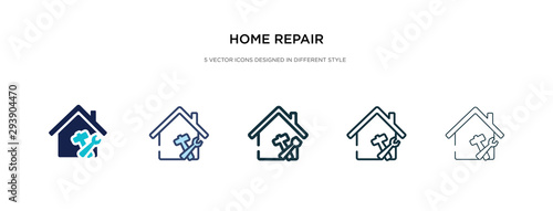 home repair icon in different style vector illustration. two colored and black home repair vector icons designed in filled, outline, line and stroke style can be used for web, mobile, ui