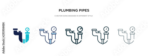plumbing pipes icon in different style vector illustration. two colored and black plumbing pipes vector icons designed in filled, outline, line and stroke style can be used for web, mobile, ui