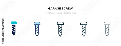 garage screw icon in different style vector illustration. two colored and black garage screw vector icons designed in filled, outline, line and stroke style can be used for web, mobile, ui