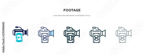 footage icon in different style vector illustration. two colored and black footage vector icons designed in filled, outline, line and stroke style can be used for web, mobile, ui