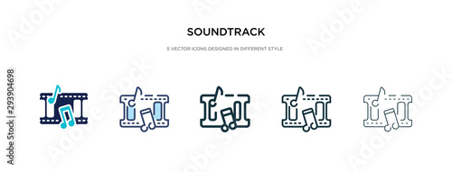 soundtrack icon in different style vector illustration. two colored and black soundtrack vector icons designed in filled, outline, line and stroke style can be used for web, mobile, ui