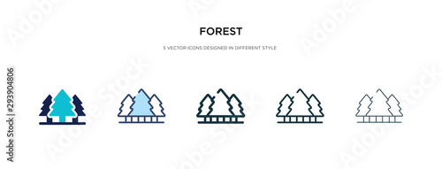 forest icon in different style vector illustration. two colored and black forest vector icons designed in filled, outline, line and stroke style can be used for web, mobile, ui