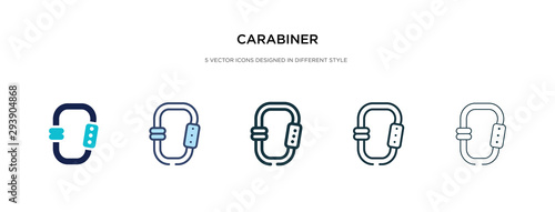 carabiner icon in different style vector illustration. two colored and black carabiner vector icons designed in filled, outline, line and stroke style can be used for web, mobile, ui