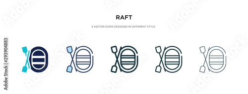 raft icon in different style vector illustration. two colored and black raft vector icons designed in filled, outline, line and stroke style can be used for web, mobile, ui
