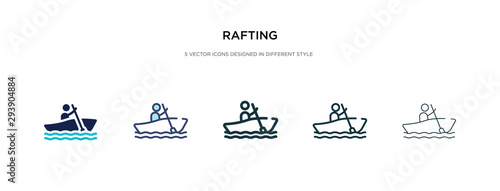 rafting icon in different style vector illustration. two colored and black rafting vector icons designed in filled, outline, line and stroke style can be used for web, mobile, ui