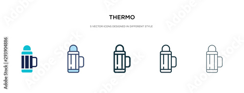 thermo icon in different style vector illustration. two colored and black thermo vector icons designed in filled, outline, line and stroke style can be used for web, mobile, ui