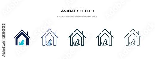 animal shelter icon in different style vector illustration. two colored and black animal shelter vector icons designed in filled, outline, line and stroke style can be used for web, mobile, ui