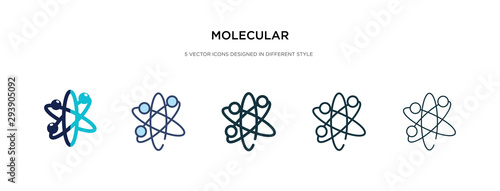 molecular icon in different style vector illustration. two colored and black molecular vector icons designed in filled, outline, line and stroke style can be used for web, mobile, ui