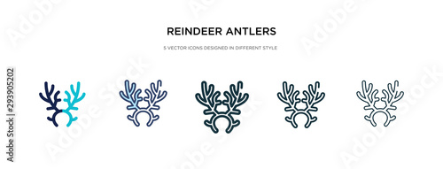 reindeer antlers icon in different style vector illustration. two colored and black reindeer antlers vector icons designed in filled, outline, line and stroke style can be used for web, mobile, ui