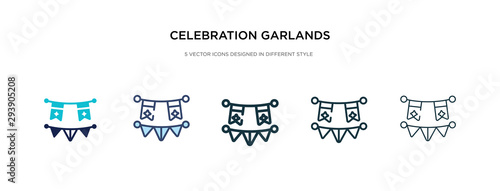 celebration garlands icon in different style vector illustration. two colored and black celebration garlands vector icons designed in filled, outline, line and stroke style can be used for web,