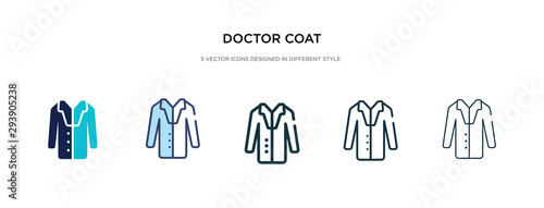 doctor coat icon in different style vector illustration. two colored and black doctor coat vector icons designed in filled, outline, line and stroke style can be used for web, mobile, ui
