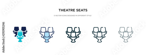 theatre seats icon in different style vector illustration. two colored and black theatre seats vector icons designed in filled, outline, line and stroke style can be used for web, mobile, ui