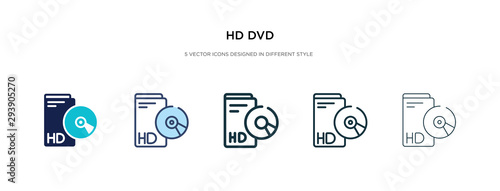 hd dvd icon in different style vector illustration. two colored and black hd dvd vector icons designed in filled, outline, line and stroke style can be used for web, mobile, ui