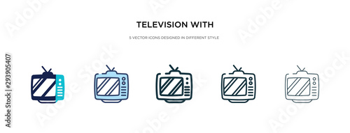 television with antenna icon in different style vector illustration. two colored and black television with antenna vector icons designed in filled, outline, line and stroke style can be used for