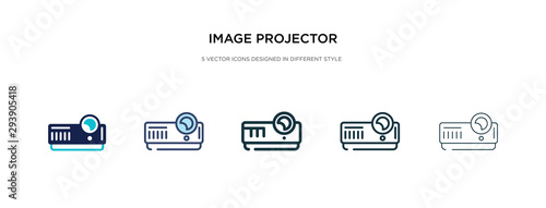 image projector icon in different style vector illustration. two colored and black image projector vector icons designed in filled, outline, line and stroke style can be used for web, mobile, ui