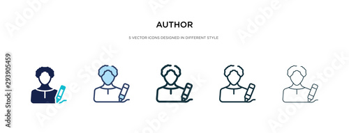 author icon in different style vector illustration. two colored and black author vector icons designed in filled, outline, line and stroke style can be used for web, mobile, ui