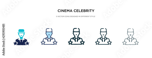 cinema celebrity icon in different style vector illustration. two colored and black cinema celebrity vector icons designed in filled, outline, line and stroke style can be used for web, mobile, ui
