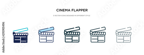 cinema flapper icon in different style vector illustration. two colored and black cinema flapper vector icons designed in filled, outline, line and stroke style can be used for web, mobile, ui