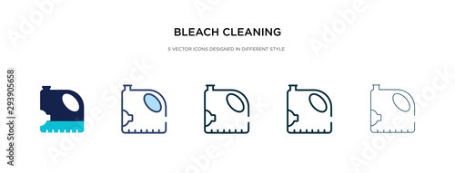 bleach cleaning icon in different style vector illustration. two colored and black bleach cleaning vector icons designed in filled, outline, line and stroke style can be used for web, mobile, ui