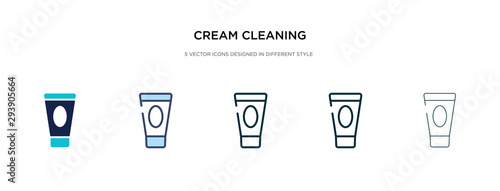 cream cleaning icon in different style vector illustration. two colored and black cream cleaning vector icons designed in filled  outline  line and stroke style can be used for web  mobile  ui