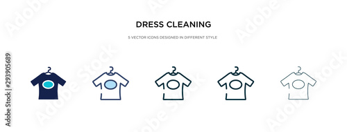 dress cleaning icon in different style vector illustration. two colored and black dress cleaning vector icons designed in filled, outline, line and stroke style can be used for web, mobile, ui