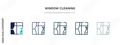 window cleaning icon in different style vector illustration. two colored and black window cleaning vector icons designed in filled, outline, line and stroke style can be used for web, mobile, ui