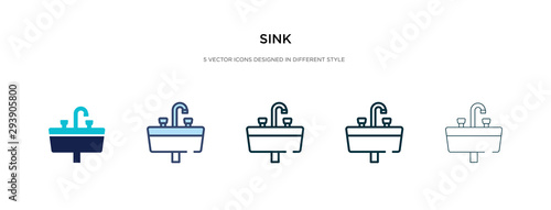 sink icon in different style vector illustration. two colored and black sink vector icons designed in filled, outline, line and stroke style can be used for web, mobile, ui