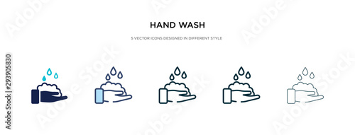 hand wash icon in different style vector illustration. two colored and black hand wash vector icons designed in filled, outline, line and stroke style can be used for web, mobile, ui