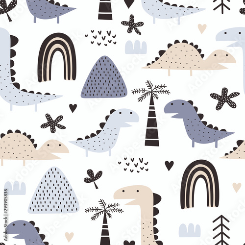 Dino seamless pattern with ...