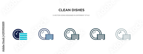 clean dishes icon in different style vector illustration. two colored and black clean dishes vector icons designed in filled, outline, line and stroke style can be used for web, mobile, ui