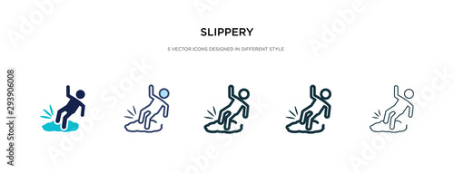 slippery icon in different style vector illustration. two colored and black slippery vector icons designed in filled, outline, line and stroke style can be used for web, mobile, ui