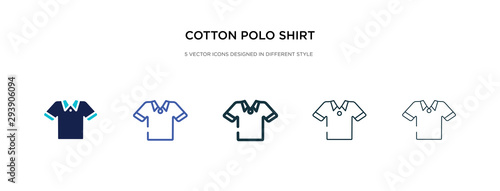 cotton polo shirt icon in different style vector illustration. two colored and black cotton polo shirt vector icons designed in filled, outline, line and stroke style can be used for web, mobile, ui