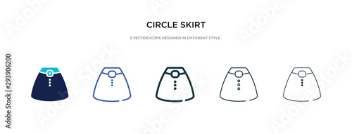 circle skirt icon in different style vector illustration. two colored and black circle skirt vector icons designed in filled  outline  line and stroke style can be used for web  mobile  ui