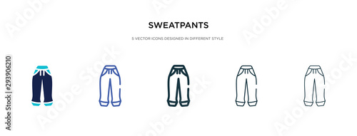 sweatpants icon in different style vector illustration. two colored and black sweatpants vector icons designed in filled, outline, line and stroke style can be used for web, mobile, ui