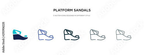platform sandals icon in different style vector illustration. two colored and black platform sandals vector icons designed in filled, outline, line and stroke style can be used for web, mobile, ui