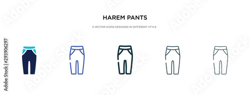 harem pants icon in different style vector illustration. two colored and black harem pants vector icons designed in filled, outline, line and stroke style can be used for web, mobile, ui