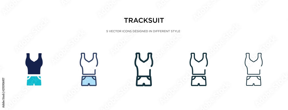 tracksuit icon in different style vector illustration. two colored and black tracksuit vector icons designed in filled, outline, line and stroke style can be used for web, mobile, ui tracksuit icon in different style vector illustration. two colored and black tracksuit vector icons designed in filled, outline, line and stroke style can be used for web, mobile, ui