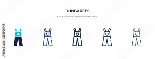 dungarees icon in different style vector illustration. two colored and black dungarees vector icons designed in filled, outline, line and stroke style can be used for web, mobile, ui