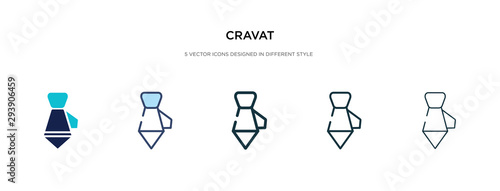 cravat icon in different style vector illustration. two colored and black cravat vector icons designed in filled, outline, line and stroke style can be used for web, mobile, ui