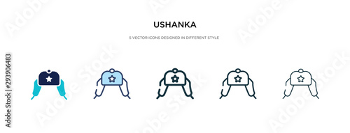 ushanka icon in different style vector illustration. two colored and black ushanka vector icons designed in filled, outline, line and stroke style can be used for web, mobile, ui