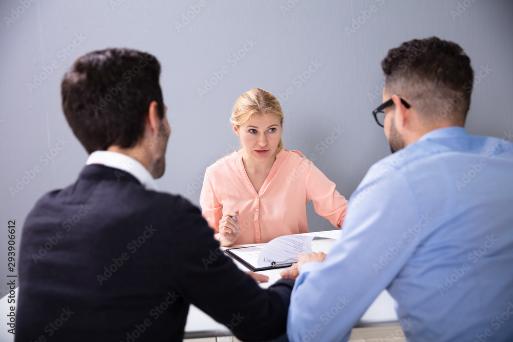 Two Men At Interview At Adoption Agency Two Men At Interview At Adoption Agency