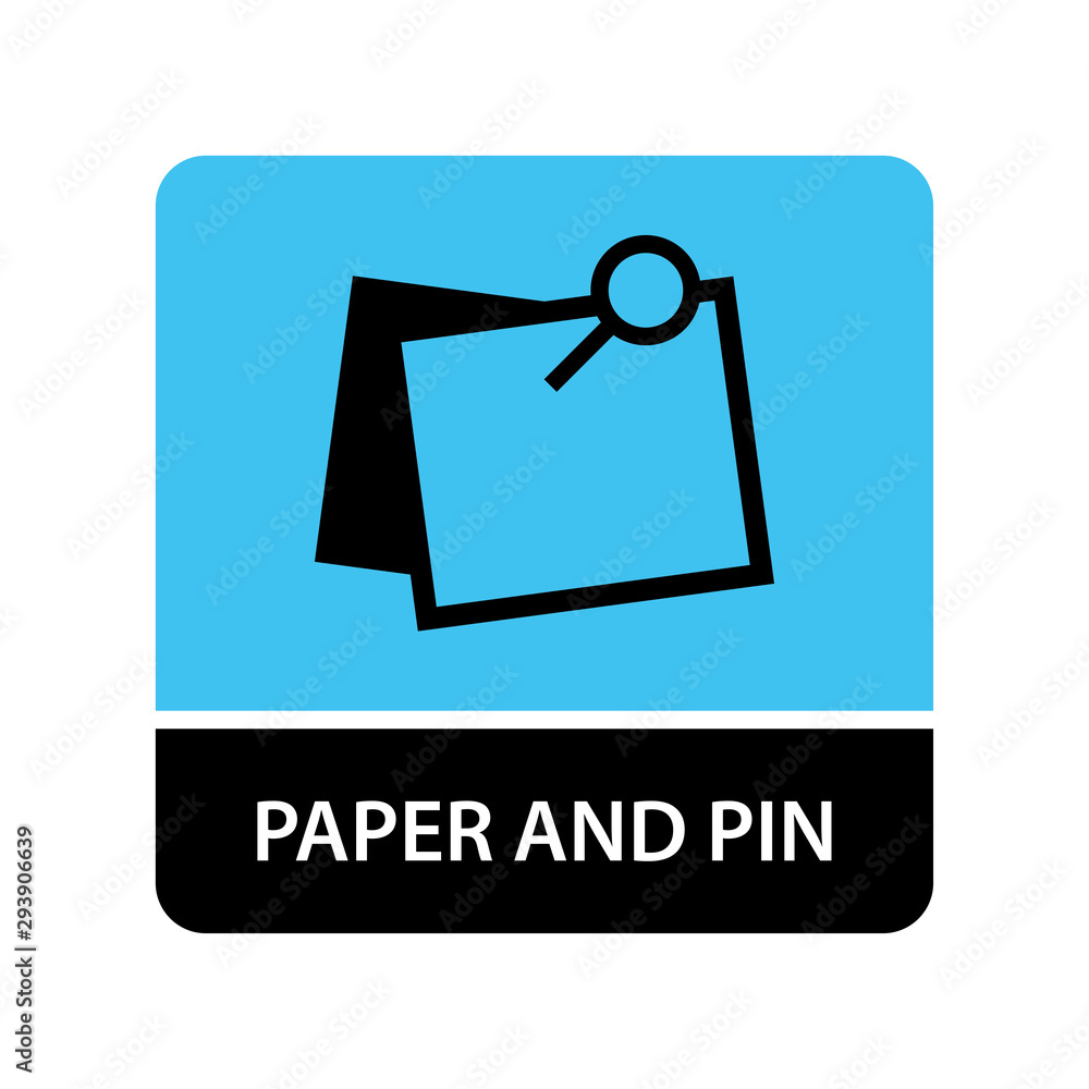 Paper and pin icon for web and mobile Paper and pin icon for web and mobile