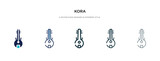 kora icon in different style vector illustration. two colored and black kora vector icons designed in filled, outline, line and stroke style can be used for web, mobile, ui