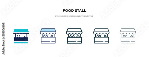 Tela food stall icon in different style vector illustration