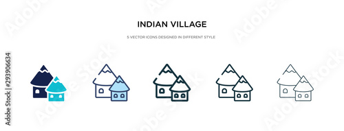 indian village icon in different style vector illustration. two colored and black indian village vector icons designed in filled, outline, line and stroke style can be used for web, mobile, ui
