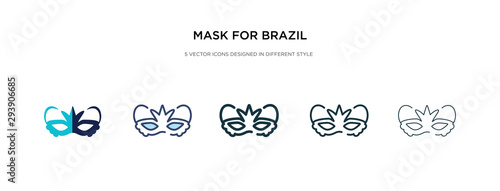 mask for brazil carnival celebration icon in different style vector illustration. two colored and black mask for brazil carnival celebration vector icons designed in filled, outline, line and stroke