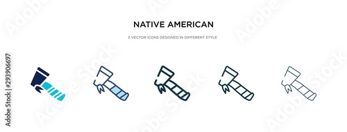 native american axes icon in different style vector illustration. two colored and black native american axes vector icons designed in filled, outline, line and stroke style can be used for web, photo