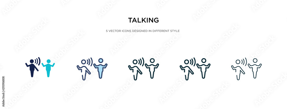 talking icon in different style vector illustration. two colored and black talking vector icons designed in filled, outline, line and stroke style can be used for web, mobile, ui